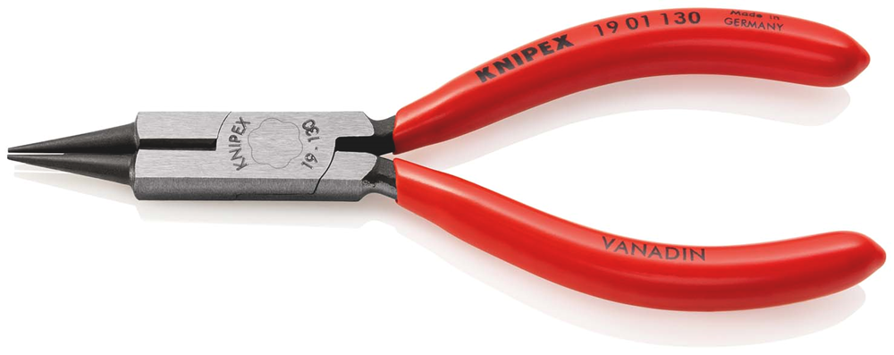 Knipex Rondbuigtang met Zijsnijder (Sieraad-Buigtang) | 130 mm Lengte | Kunststof Bekleed | Zwart Geatramenteerd - 19 01 130 SB