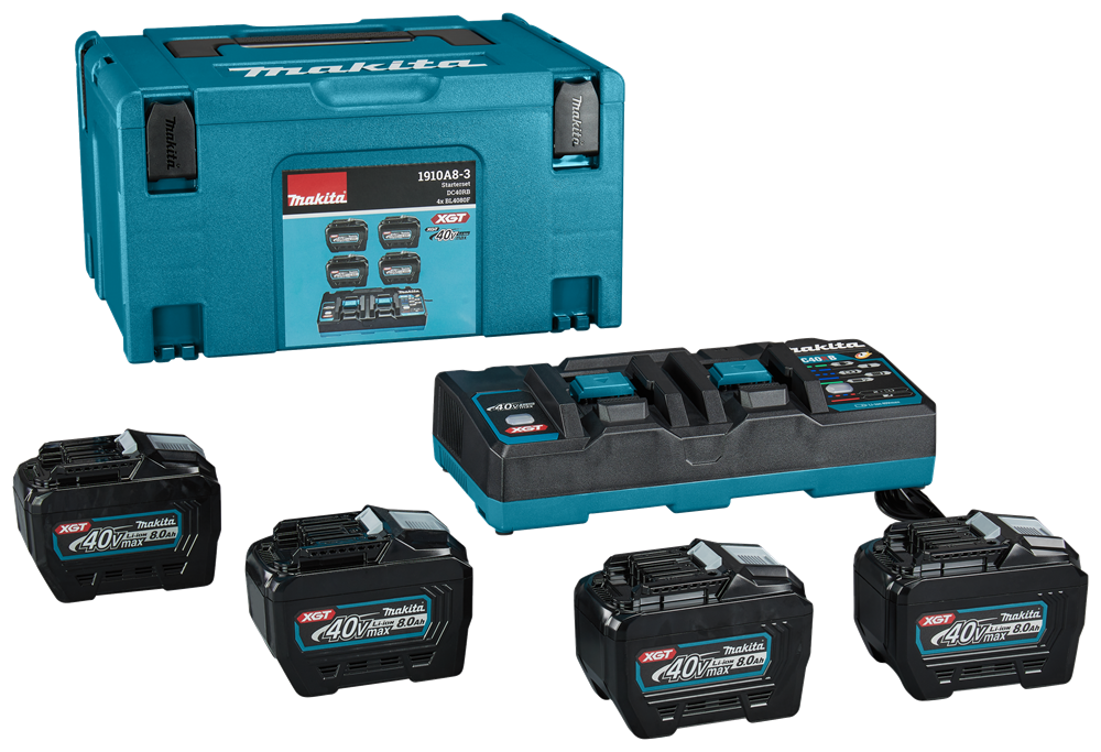 Makita Startset XGT DC40RB/4xBL4080F - 1910A8-3 - 1910A8-3