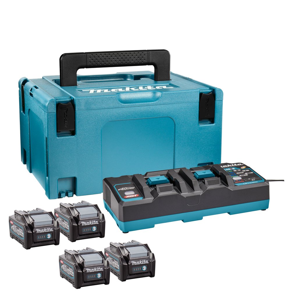 Makita 191U28-6 | Accu Startset | XGT | DC40RB + 4 x Accu BL4040 | 40V max 4.0Ah in MBox - 191U28-6