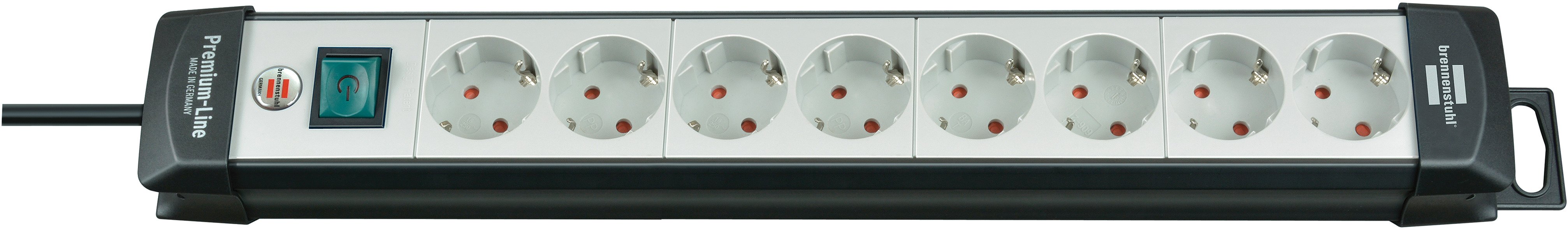Brennenstuhl Premium-Line stekkerdoos 8-voudig zwart/lichtgrijs 5m H05VV-F 3G1,5 - 1951580101