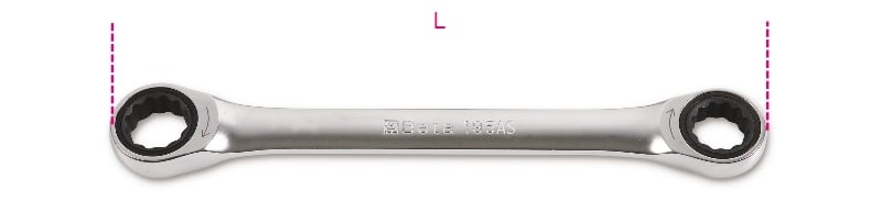 Beta Ringratelsleutels, plat met twaalfkantring 195AS 11/16X3/4 - 001950617
