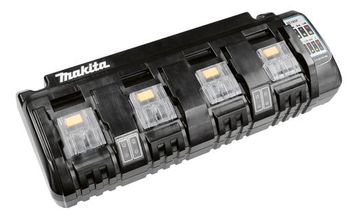 Makita DC18SF Oplader met 4 poorten welke 2 accu&apos;s tegelijk oplaadt - 196426-3