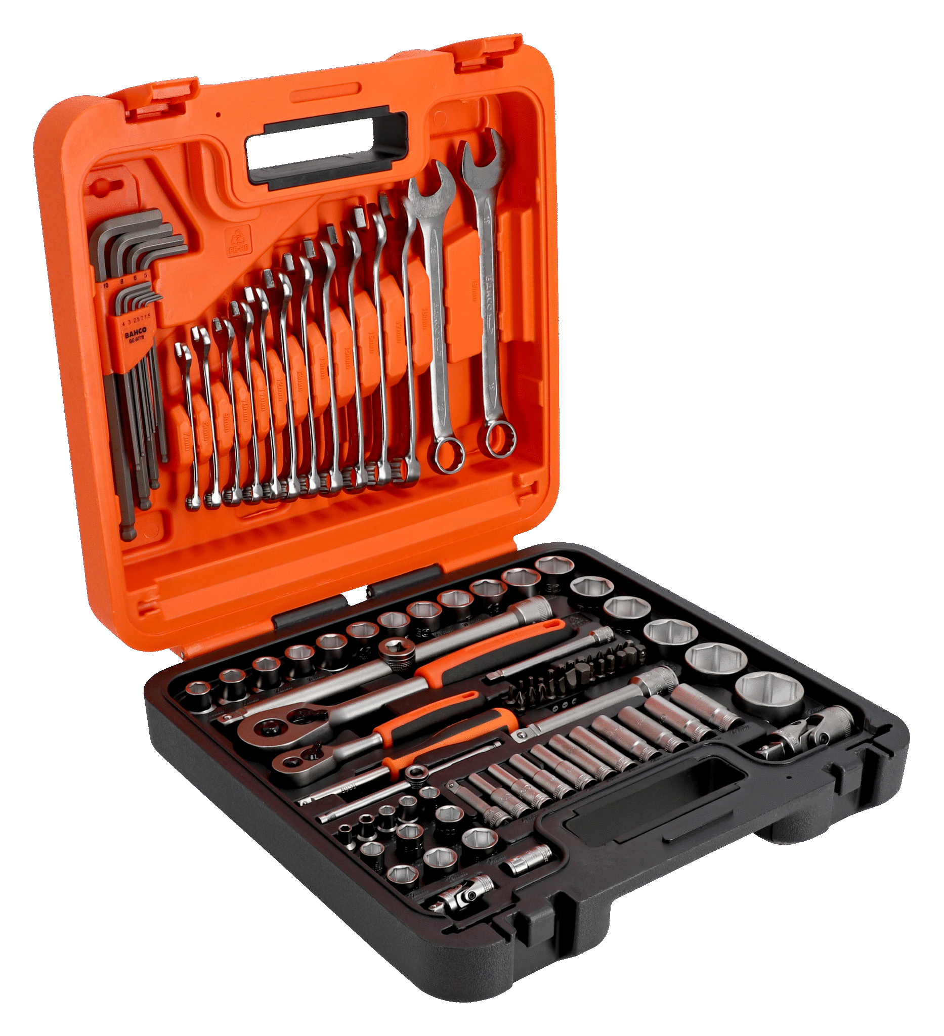 Bahco 1/4" en 1/2" Diepe dopsleutelset met metrisch zeskantprofiel, inbussleutelset en combinatiesleutelset | 98 stuks - S98MC1H afbeelding