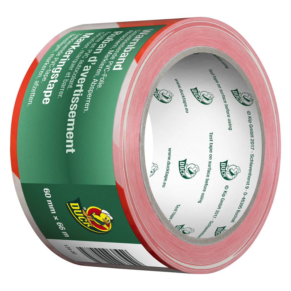 Duck Markeringstape | 60 mm x 66 m | Rood/wit - 20.501.93 afbeelding