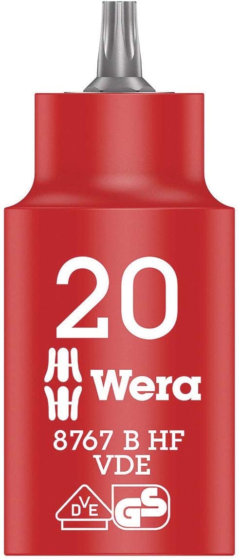 Wera 8767 B VDE HF TORX® Zyklop Bitdop, geïsoleerd, met 3/8"-aandrijving, met vasthoudfunctie, TX 20 x 55 mm - 05004920001