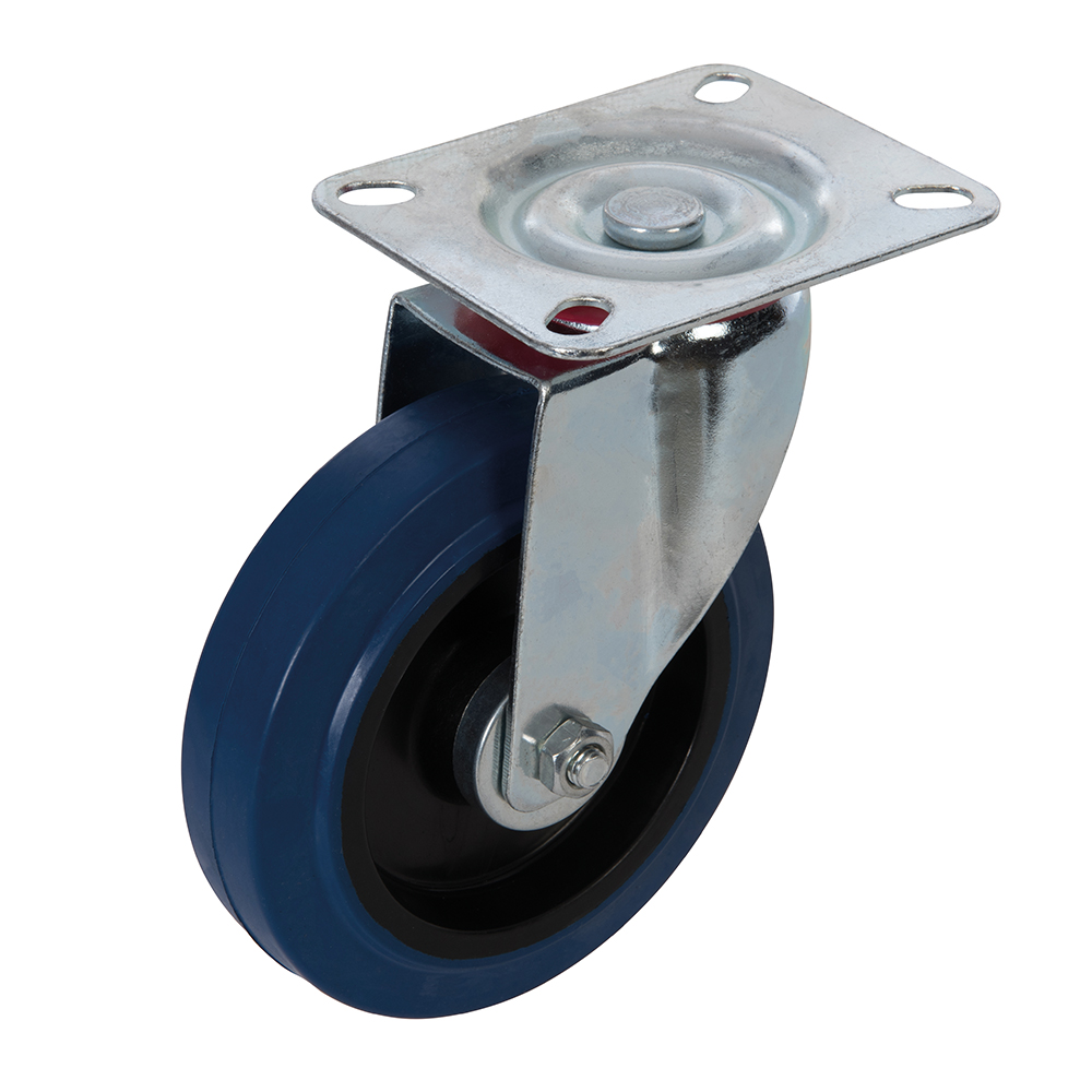 Fixman Rubberen Zwenkwiel - Ø 125 mm - Maximale Belasting 180 kilo - Blauw