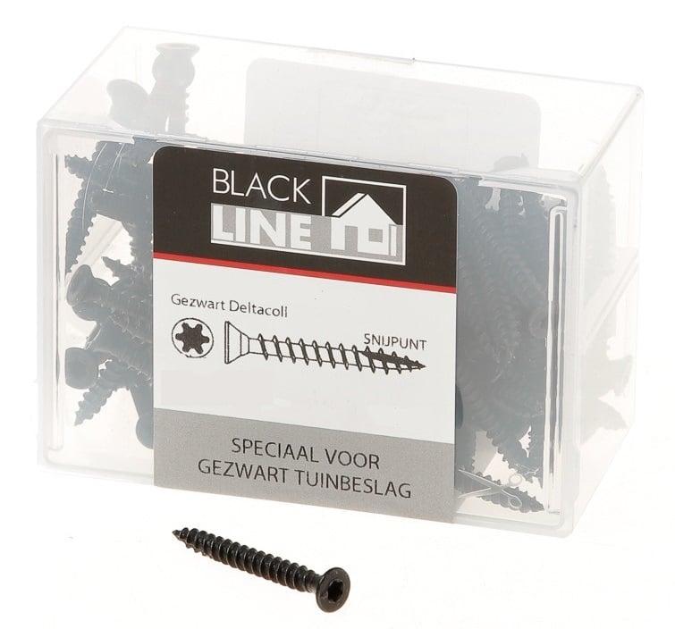 Blackline Spaanplaatschroef Hcp Zwart Pk Torx TX20 +Snijpunt 5.0X60 35 | 50 stuks 6904.20.15060