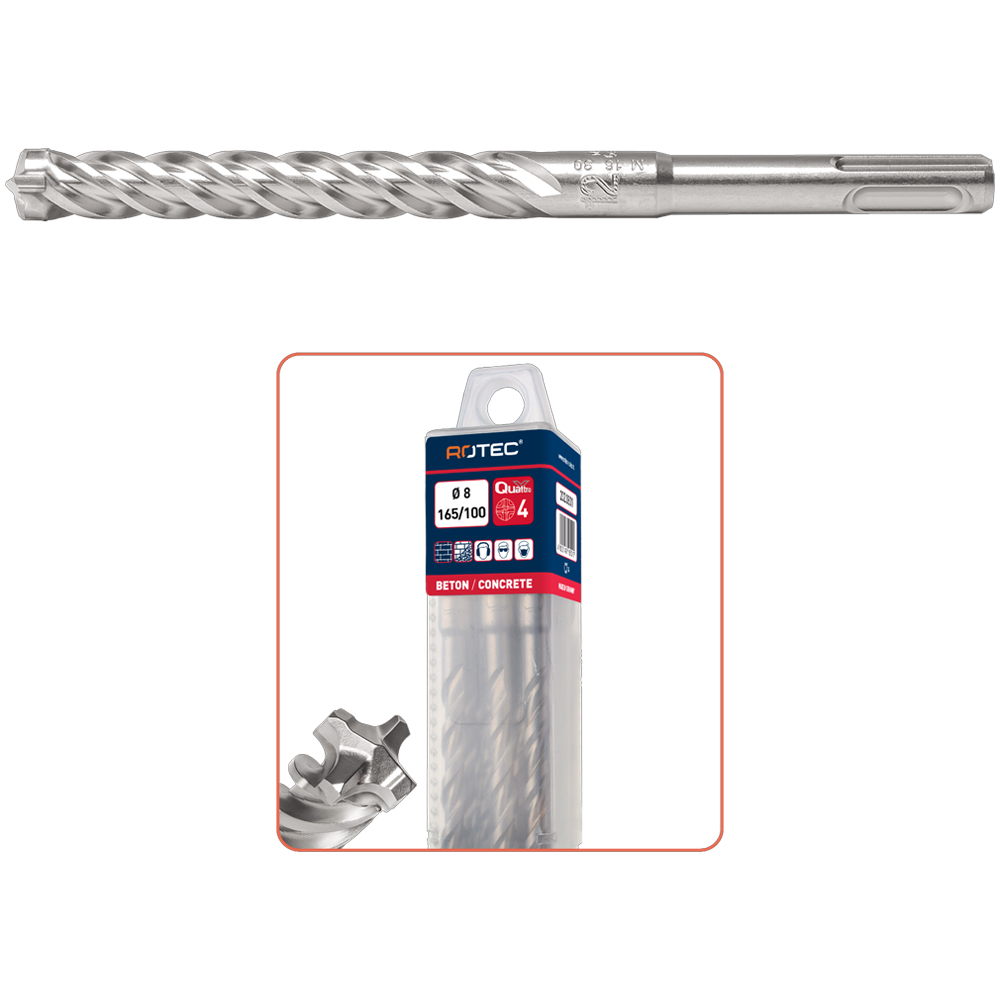 Rotec Hamerboren SDS+ 'Zentro' in box à 10 st. 10,0x 200/260 mm - 202.1101B
