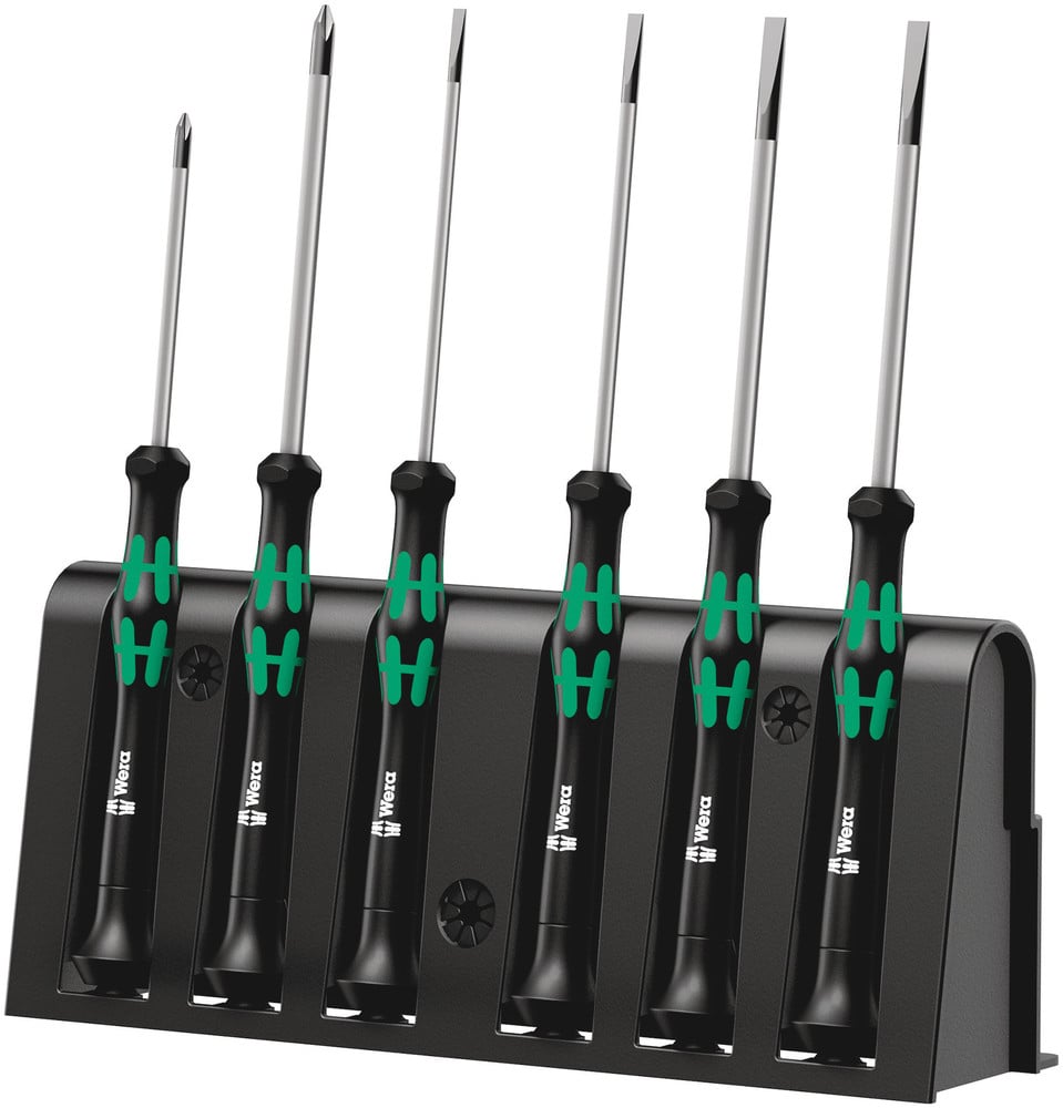 Wera 2035/6 B Micro-schroevendraaierset + Houder, 6 -delig - 1 stuk(s) - 05118152001
