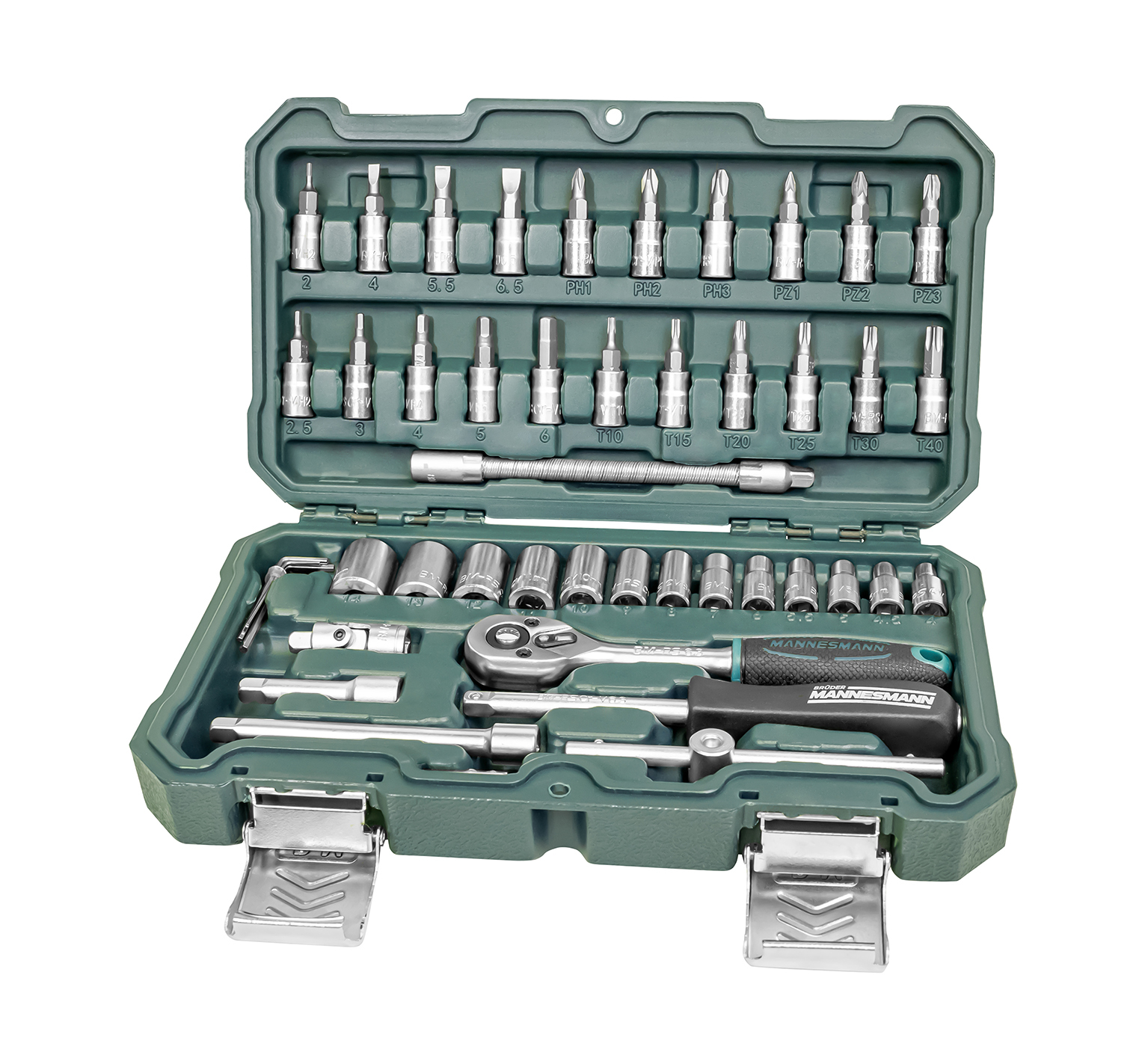 Brüder Mannesmann Draaibare steekmoersleutelset 1/4" 46 dlg Super Lock System - 2040-SL