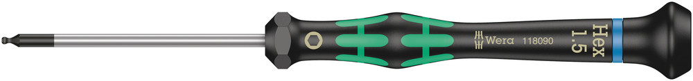 Wera 2052 Kraftform Micro Zeskant-Kogelkop Schroevendraaier, 1.5 mm x 60 mm - 1 stuk(s) - 05118090001 afbeelding