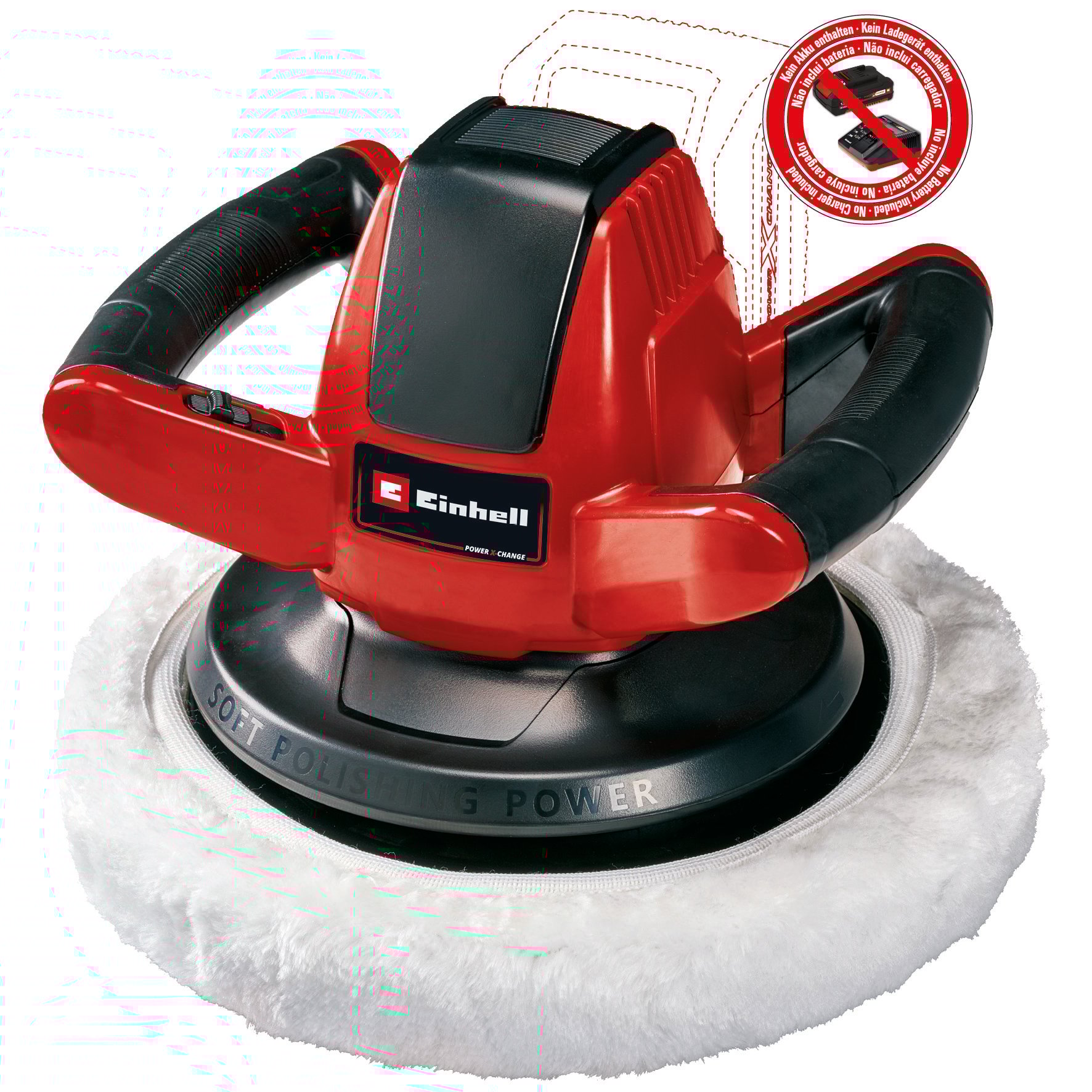 Einhell CE-CB 18/254 Li Solo - Accu Polijstmachine | 18V | 254 mm | Zonder accu en lader - 2093301 2093301