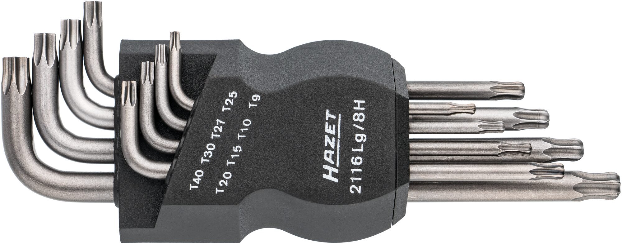 HAZET Set met haakse schroevendraaiers 2116LG/8H · Binnen-TORX®-profiel · 8-delig · T9 · T10 · T15 · T20 · T25 · T27 · T30 · T40