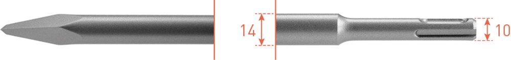 Rotec SDS+ Punt-beitel 250mm - 2150005