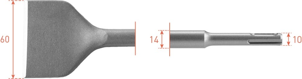 Rotec SDS+ Spadebeitel 60x250mm - 2150017