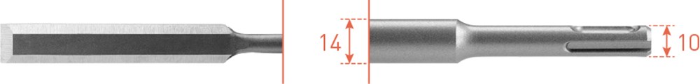 Rotec SDS+ Steekbeitel 26x175mm - 2150060