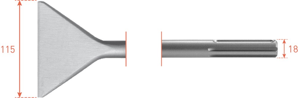 Rotec SDS-MAX Spadebeitel 115x350mm - 2151018 - 215.1018