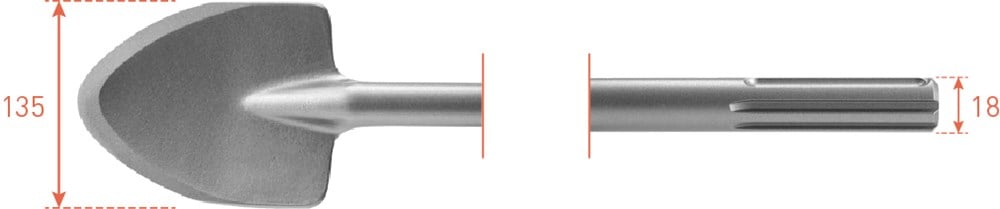 Rotec SDS-MAX Schopbeitel 135x400mm - 2151030