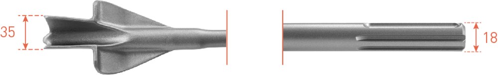 Rotec SDS-MAX Vleugelbeitel 35x380mm - 2151055