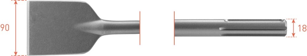 Rotec SDS-MAX Asfaltbeitel 90x400mm - 2151070