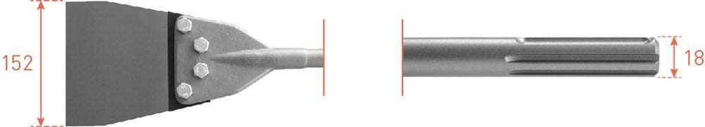 Rotec SDS-MAX Spachtelbeitel 152x635mm - 2151090 - 215.1090