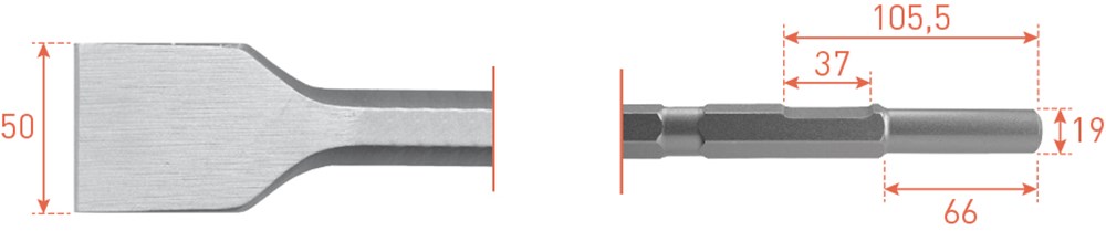 Rotec 6-kant Spadebeitel 50x300mm 6-kant ø21,0 / ø19x66 - 2154015