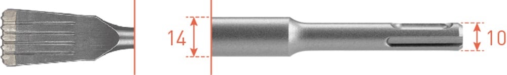 Rotec SDS+ Patentvoegbeitel kortmodel 6mm dikte 32x125 - 2160010