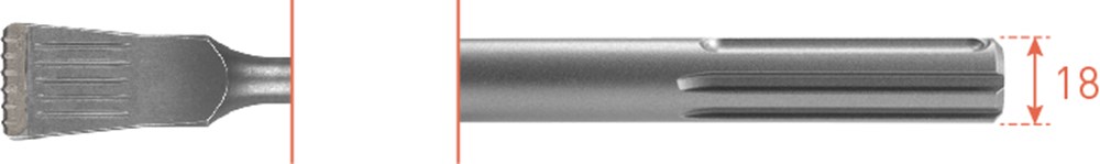 Rotec SDS-max Patentvoegbeitel kortmodel 6mm dikte 38x200 - 2161010