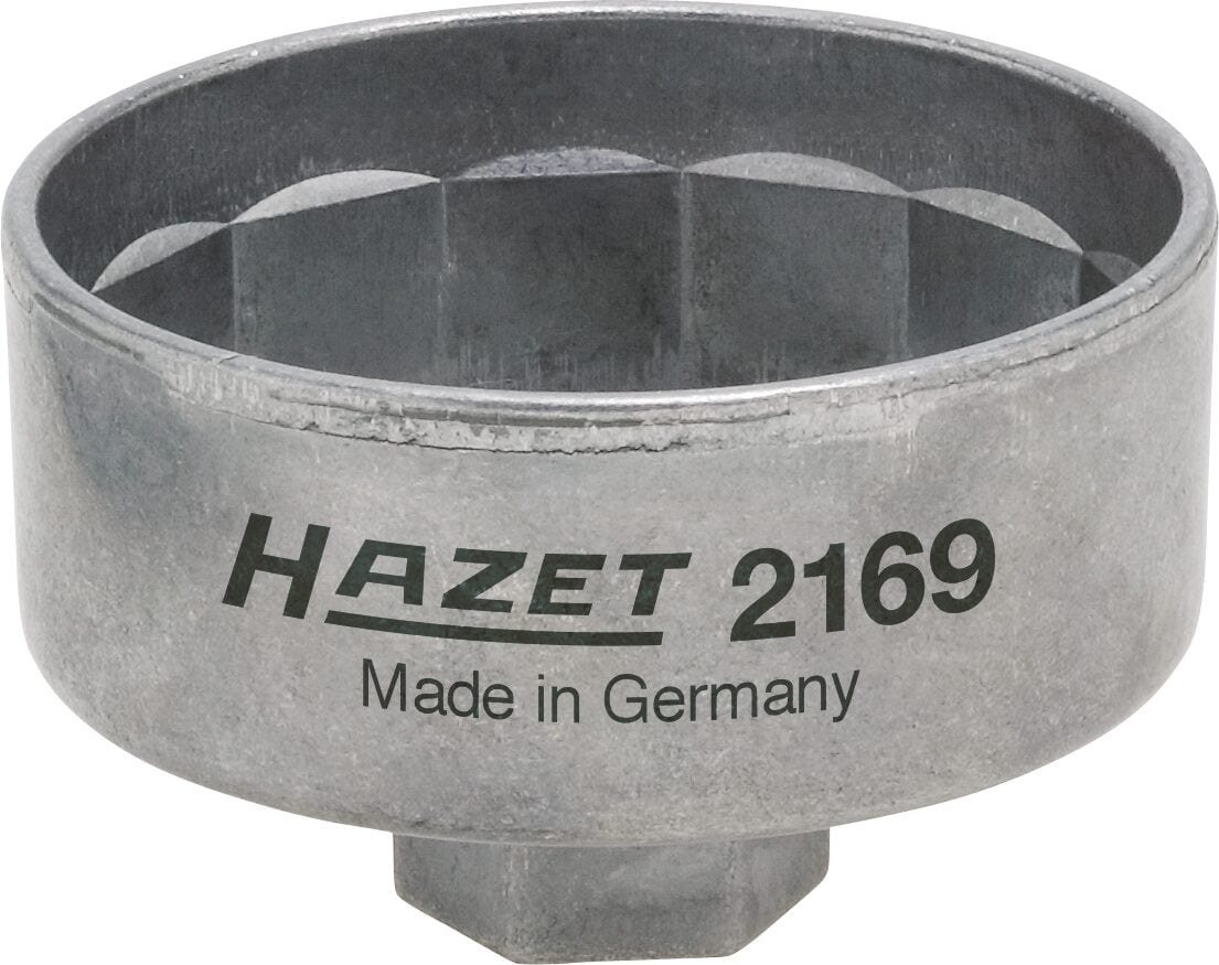 HAZET Oliefitersleutel 2169 · 3/8 inch (10 mm) vierkant hol · Buiten-14-kant-profiel · SW 74 mm
