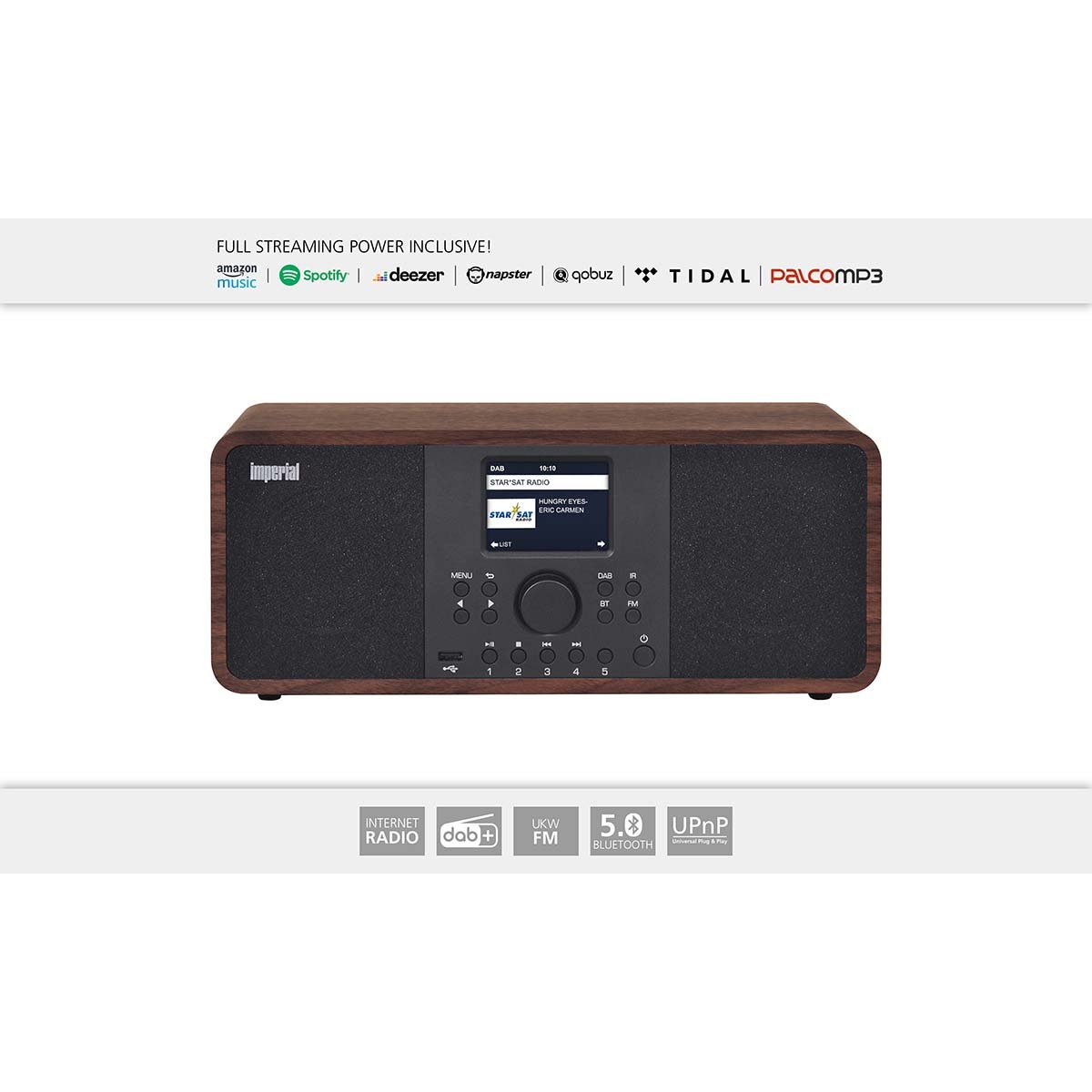 Imperial Imperial DABMAN i205 Hybride Stereo Radio DAB+ / FM / Internet / Bluetooth Houtlook - 22-233-00