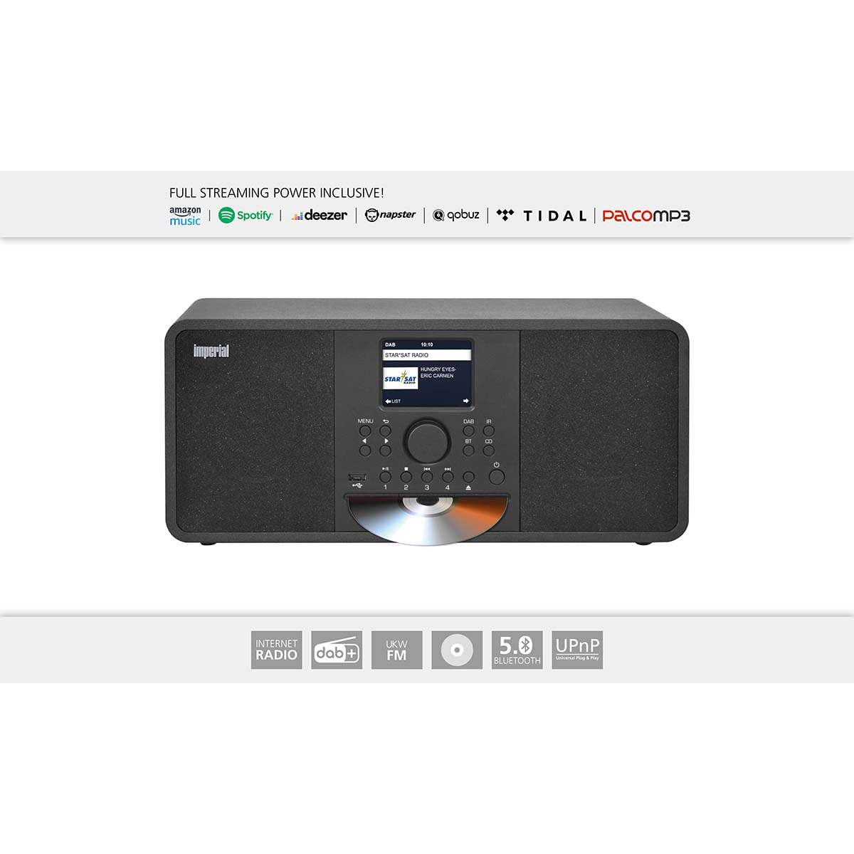 Imperial DABMAN i205 CD Hybride Stereo Radio DAB+ / FM / Internet / Bluetooth Zwart - 22-238-10