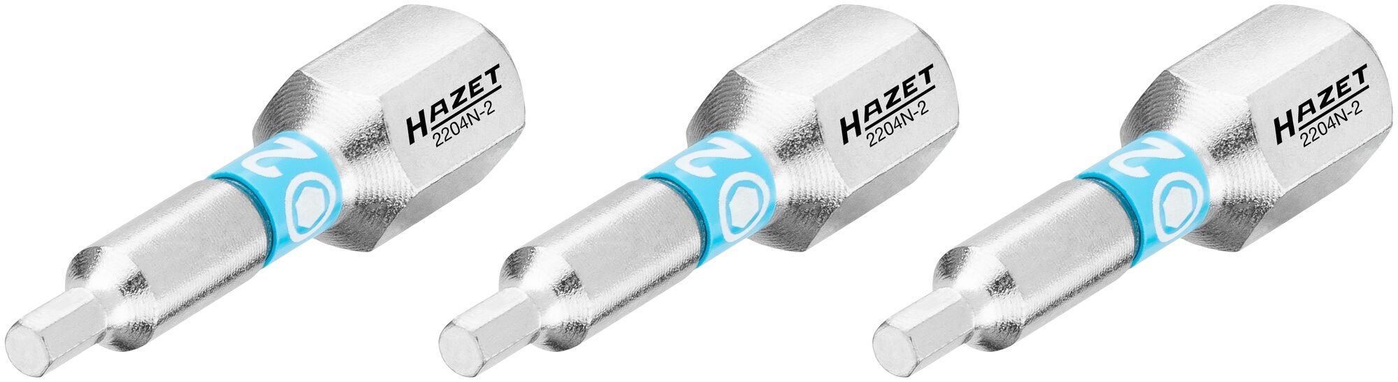 HAZET Bit 2204N-2/3 · 1/4 inch (6,3 mm) zeskant massief · Binnen-zeskant-profiel · 3-delig · SW 2 mm