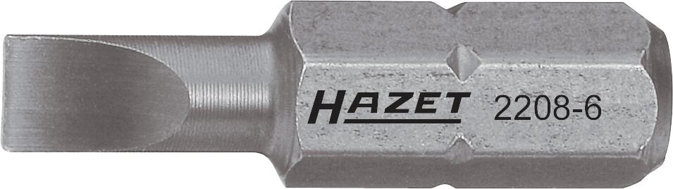 HAZET Bit 2208-8 · 1/4 inch (6,3 mm) zeskant massief · Sleufprofiel · SW 0,8 x 5,5 mm
