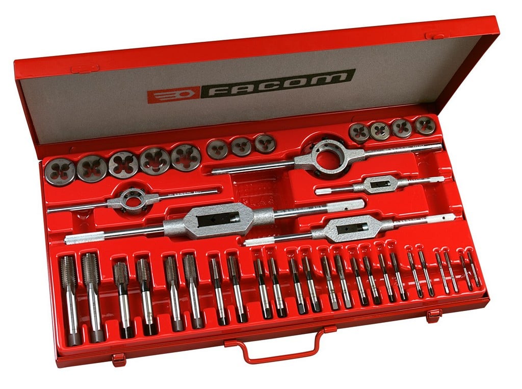 Facom sets met tappen, snijplaten en snijplaathouder m3-m18 - 221.227SJ2