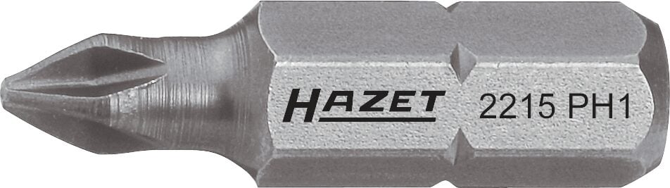 HAZET Bit 2215-PH1 · 1/4 inch (6,3 mm) zeskant massief · Kruiskop profiel PH · SW PH1