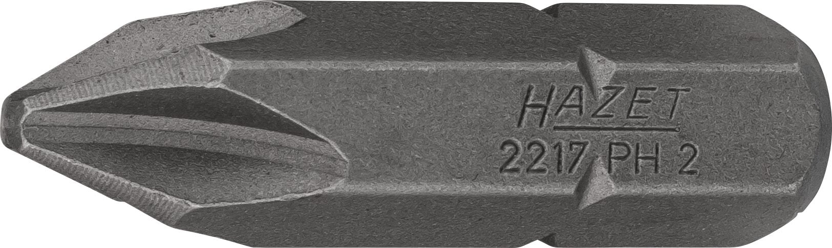 HAZET Bit 2217-PH2 · 5/16 inch (8 mm) zeskant massief · Kruiskop profiel PH · SW PH2