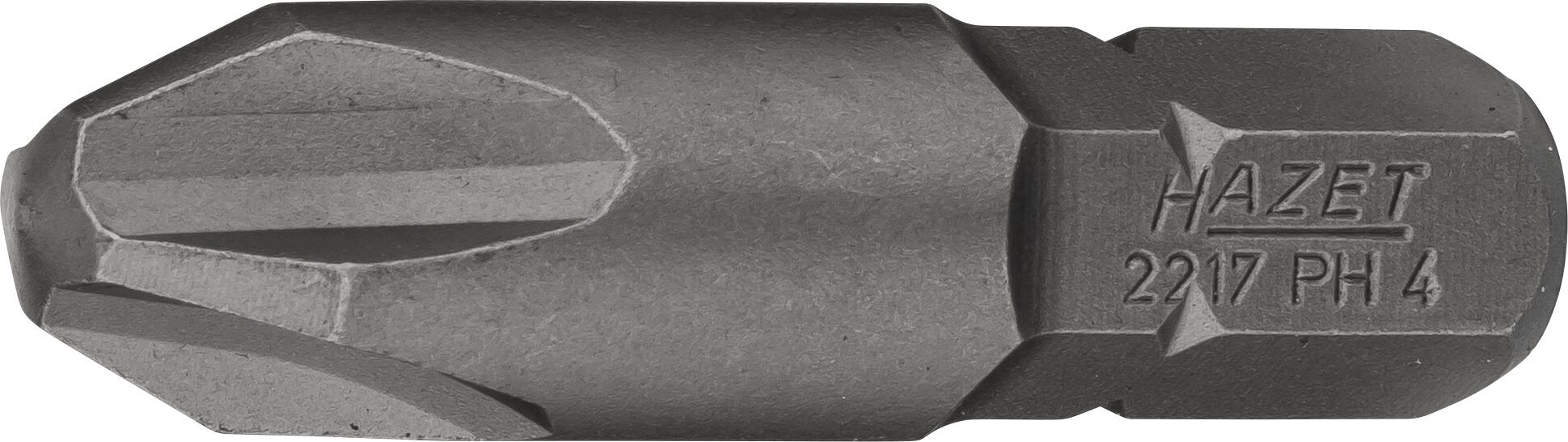 HAZET Bit 2217-PH4 · 5/16 inch (8 mm) zeskant massief · Kruiskop profiel PH · SW PH4