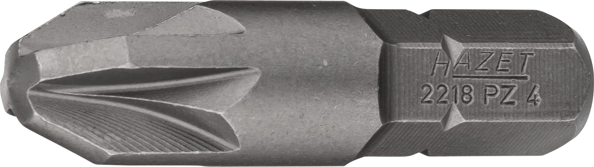 HAZET Bit 2218-PZ4 · 5/16 inch (8 mm) zeskant massief · Pozidriv-profiel PZ · SW PZ4