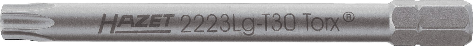HAZET Bit 2223LG-T30 · 1/4 inch (6,3 mm) zeskant massief · Binnen-TORX®-profiel · SW T30
