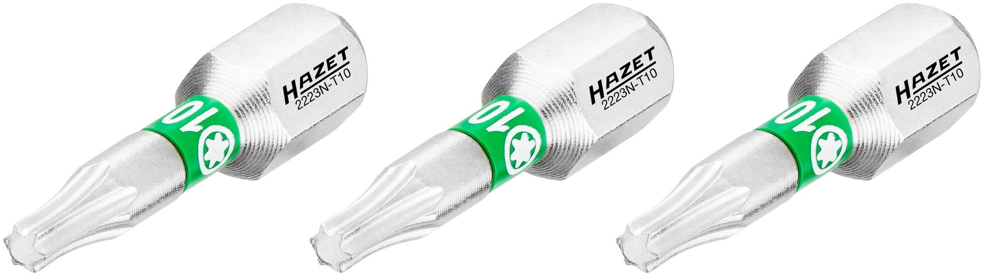 HAZET Bit 2223N-T10/3 · 1/4 inch (6,3 mm) zeskant massief · Binnen-TORX®-profiel · 3-delig · SW T10