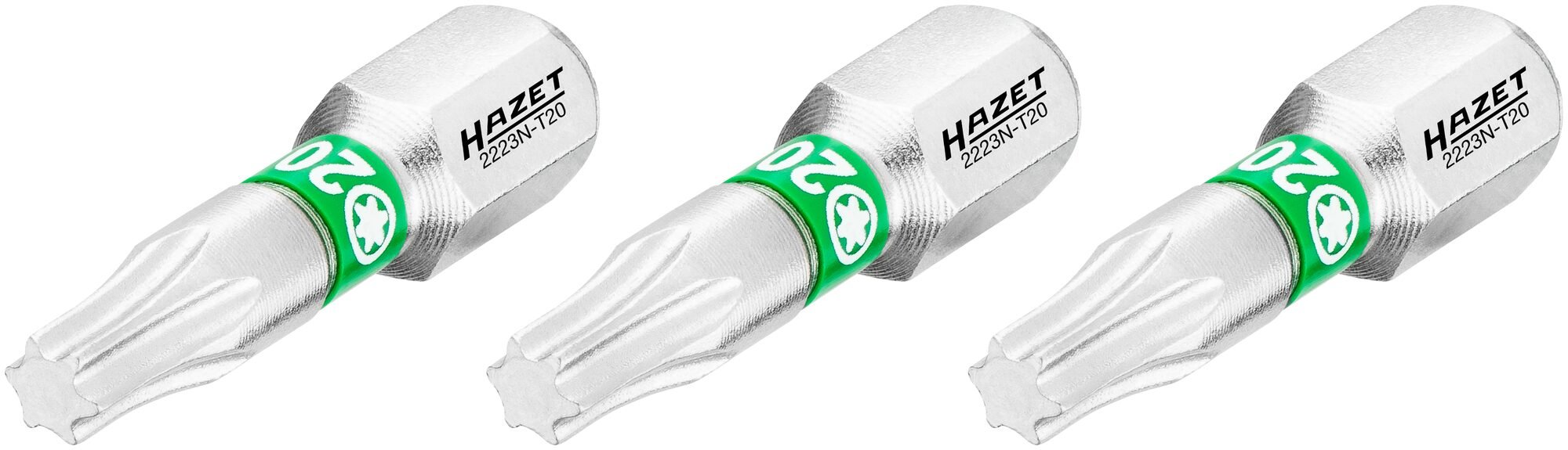 HAZET Bit 2223N-T20/3 · 1/4 inch (6,3 mm) zeskant massief · Binnen-TORX®-profiel · 3-delig · SW T20