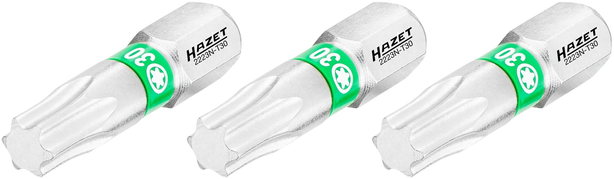 HAZET Bit 2223N-T30/3 · 1/4 inch (6,3 mm) zeskant massief · Binnen-TORX®-profiel · 3-delig · SW T30