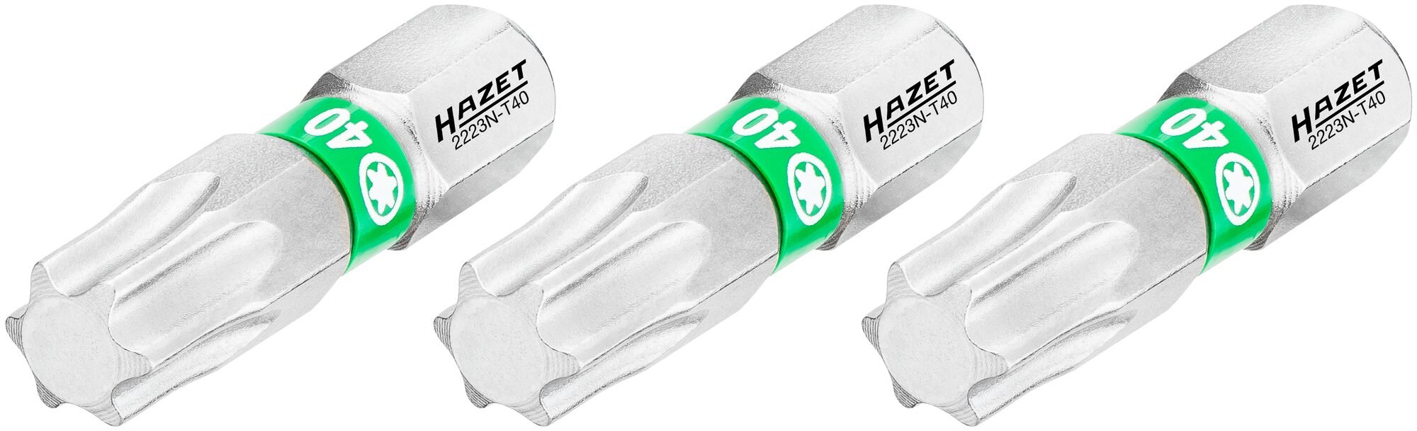 HAZET Bit 2223N-T40/3 · 1/4 inch (6,3 mm) zeskant massief · Binnen-TORX®-profiel · 3-delig · SW T40