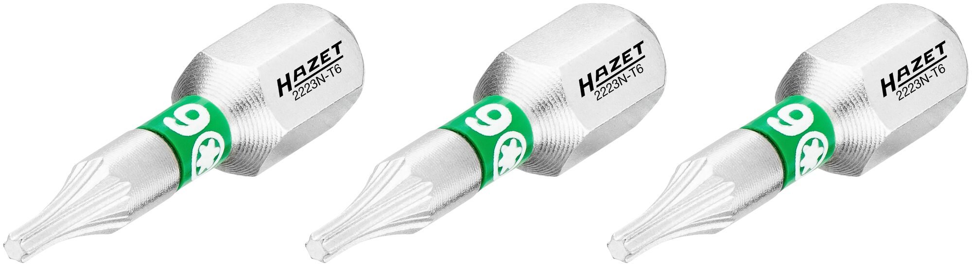 HAZET Bit 2223N-T6/3 · 1/4 inch (6,3 mm) zeskant massief · Binnen-TORX®-profiel · 3-delig · SW T6