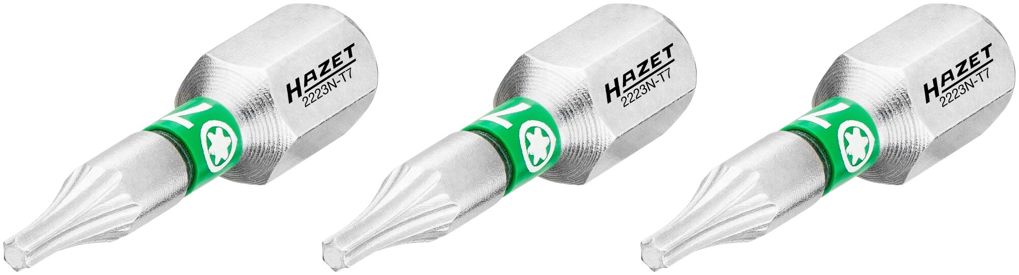 HAZET Bit 2223N-T7/3 · 1/4 inch (6,3 mm) zeskant massief · Binnen-TORX®-profiel · 3-delig · SW T7