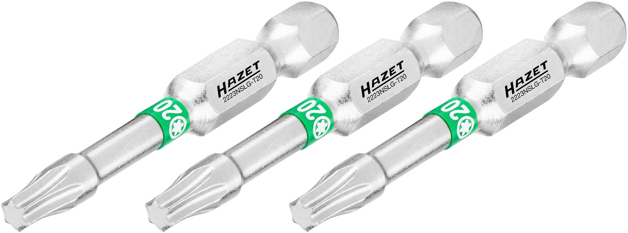 HAZET Bit 2223NSLG-T20/3 · 1/4 inch (6,3 mm) zeskant massief · Binnen-TORX®-profiel · 3-delig · SW T20