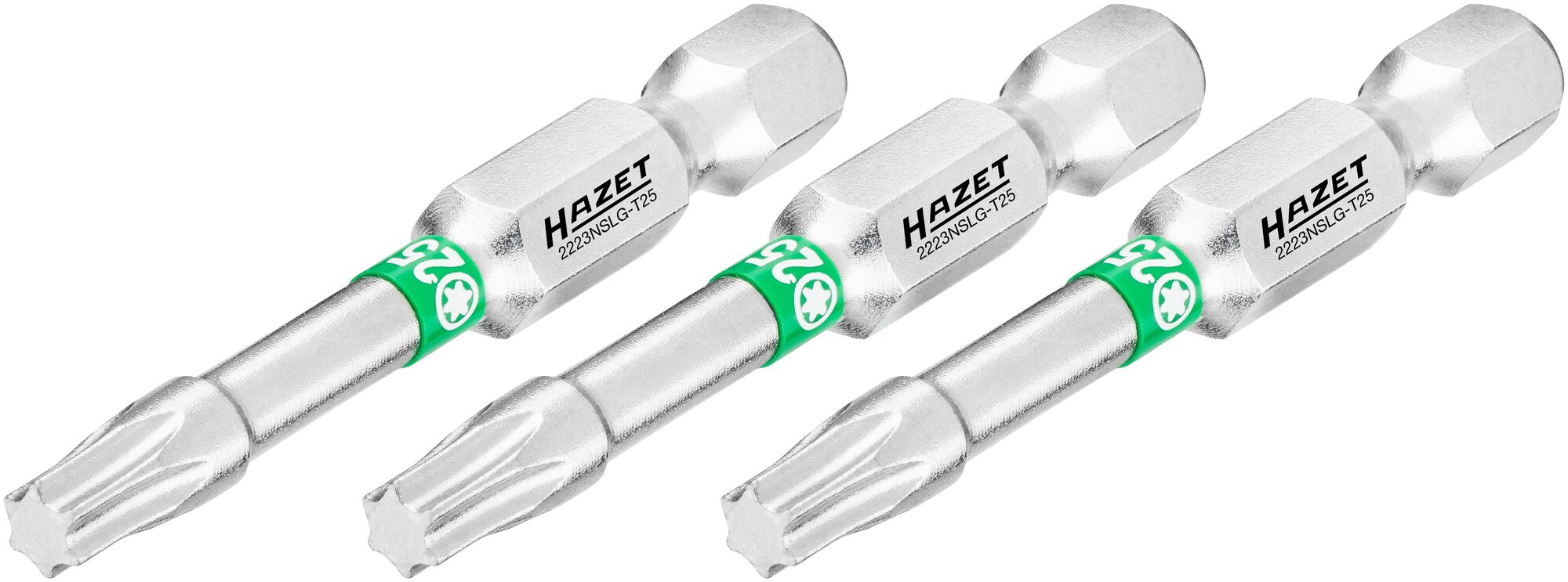 HAZET Bit 2223NSLG-T25/3 · 1/4 inch (6,3 mm) zeskant massief · Binnen-TORX®-profiel · 3-delig · SW T25