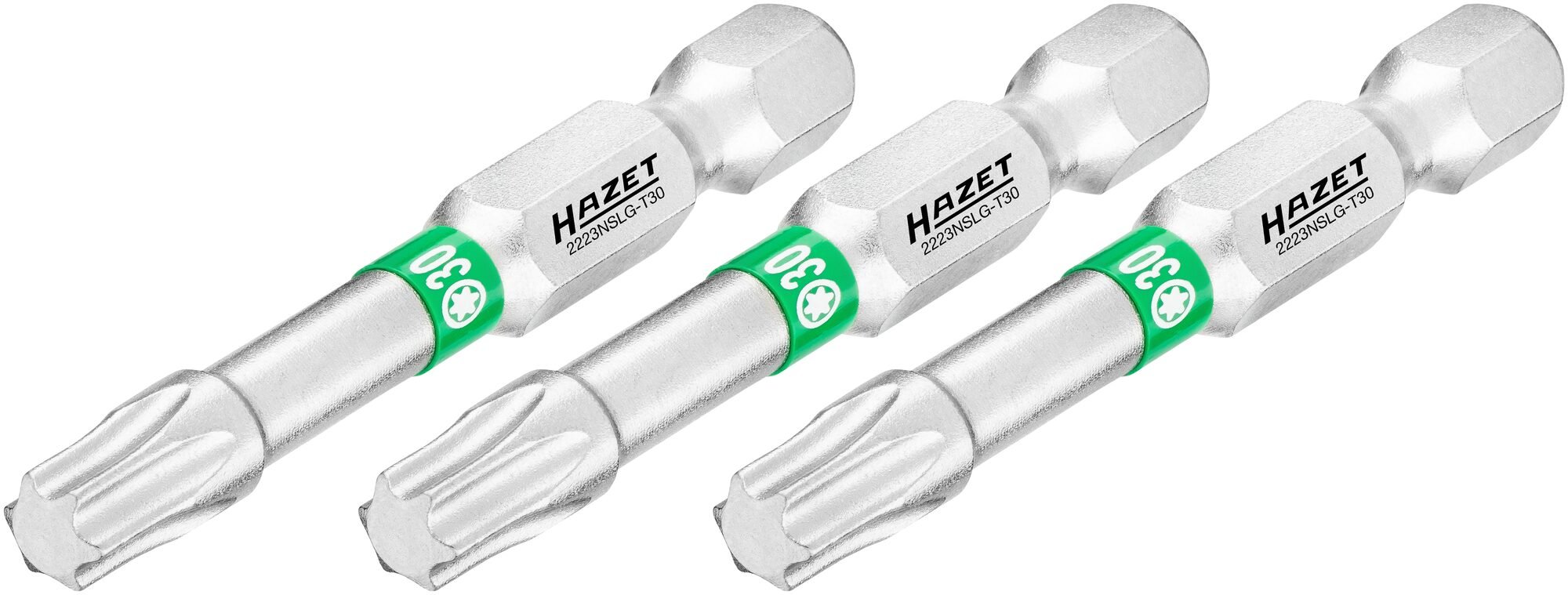 HAZET Bit 2223NSLG-T30/3 · 1/4 inch (6,3 mm) zeskant massief · Binnen-TORX®-profiel · 3-delig · SW T30