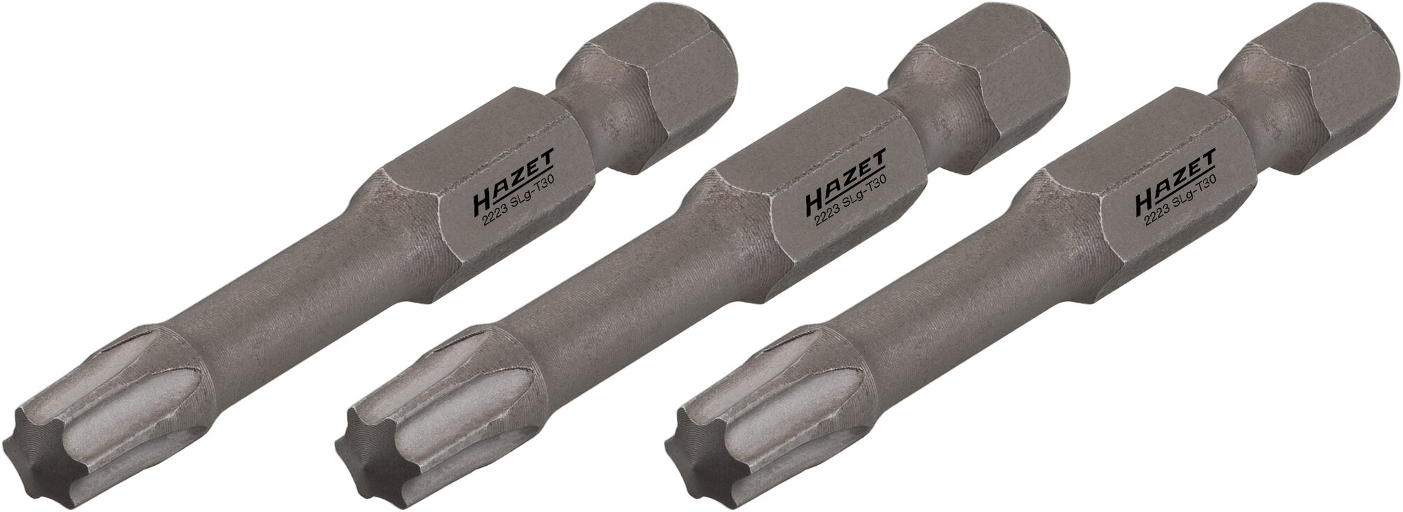 HAZET Krachttorsiebits 2223SLG-T40/3 · 1/4 inch (6,3 mm) zeskant massief · Binnen-TORX®-profiel · 3-delig · SW T40