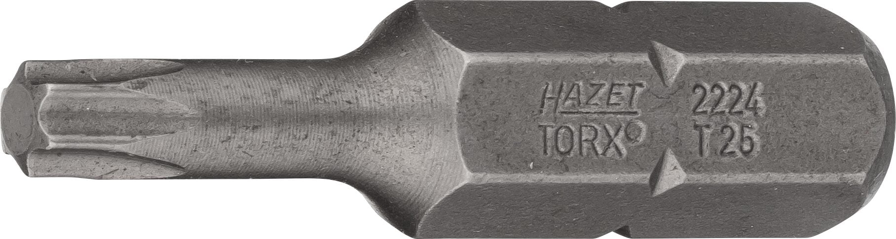 HAZET Bit 2224-T25 · 5/16 inch (8 mm) zeskant massief · Binnen-TORX®-profiel · SW T25
